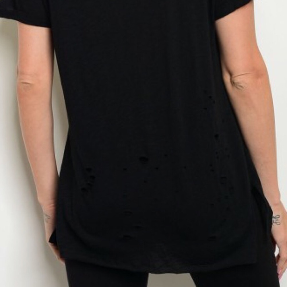 πSALEπ Black Sheer Mesh βSlayinβ Top - Picture 5 of 6